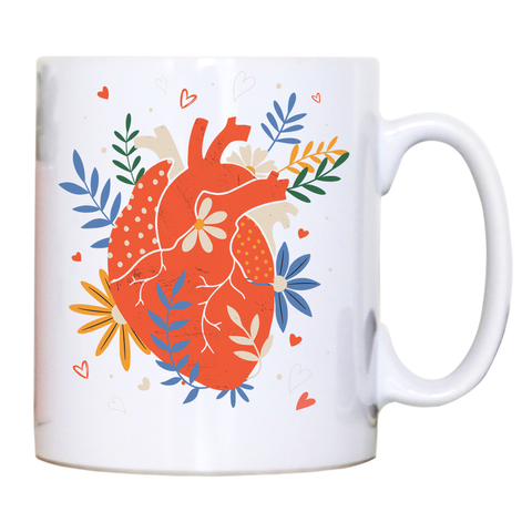 Floral realistic heart mug coffee tea cup - Graphic Gear