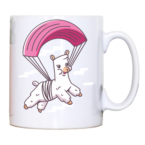Skydiving alpaca mug coffee tea cup - Graphic Gear