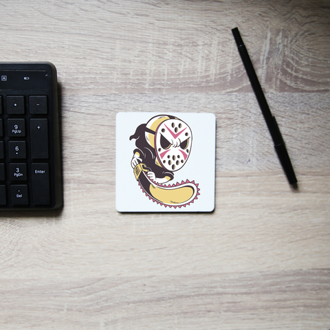 Grim reaper hockey mask coaster drink mat - Graphic Gear