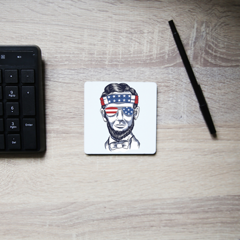 Funny abraham lincoln coaster drink mat - Graphic Gear