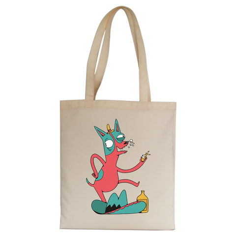 Drunk chihuahua tote bag canvas shopping - Graphic Gear