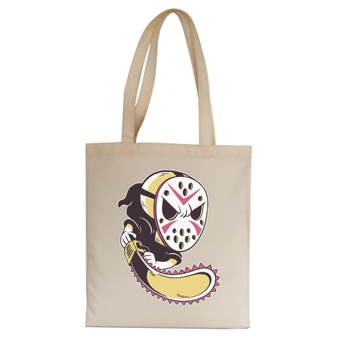 Grim reaper hockey mask tote bag canvas shopping - Graphic Gear