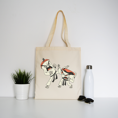 Coffee tea fight tote bag canvas shopping - Graphic Gear