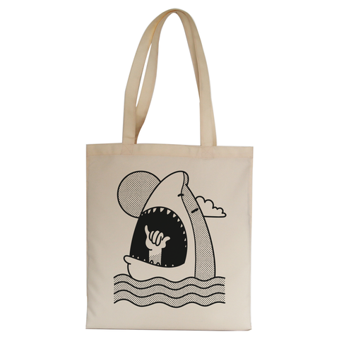 Shaka shark tote bag canvas shopping - Graphic Gear