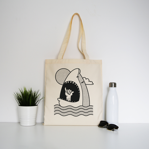 Shaka shark tote bag canvas shopping - Graphic Gear
