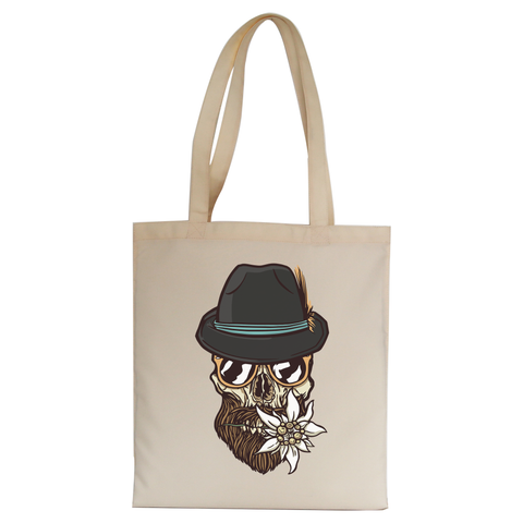 Hipster skull tote bag canvas shopping - Graphic Gear