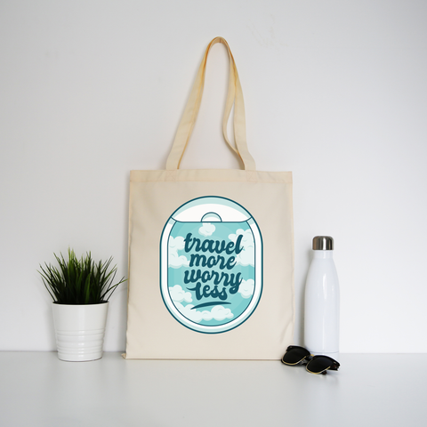 Travel quote tote bag canvas shopping - Graphic Gear