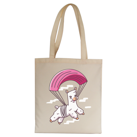 Skydiving alpaca tote bag canvas shopping - Graphic Gear