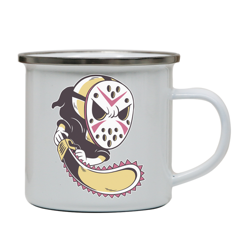 Grim reaper hockey mask enamel camping mug outdoor cup colors - Graphic Gear