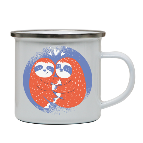 Valentines sloth enamel camping mug outdoor cup colors - Graphic Gear