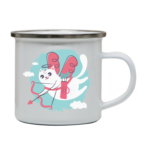 Cupid cat enamel camping mug outdoor cup colors - Graphic Gear