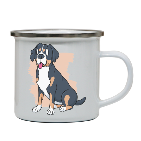 Swiss mountain dog enamel camping mug outdoor cup colors - Graphic Gear