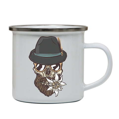 Hipster skull enamel camping mug outdoor cup colors - Graphic Gear