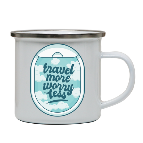 Travel quote enamel camping mug outdoor cup colors - Graphic Gear