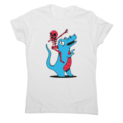 Skeleton riding dinosaur women's t-shirt - Graphic Gear