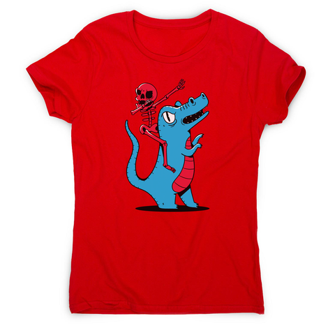 Skeleton riding dinosaur women's t-shirt - Graphic Gear