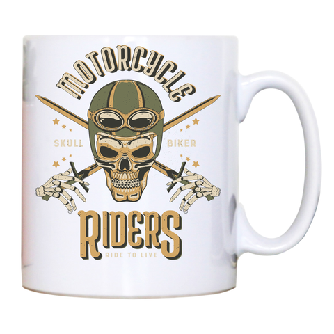 Skull biker mug coffee tea cup - Graphic Gear