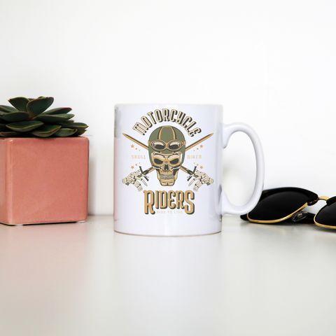 Skull biker mug coffee tea cup - Graphic Gear