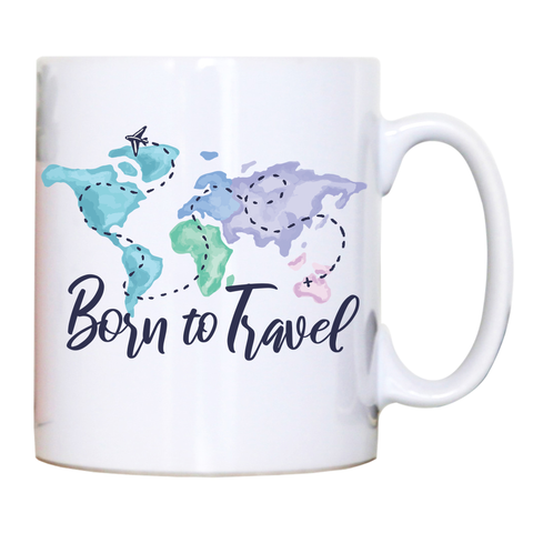 Born to travel mug coffee tea cup - Graphic Gear