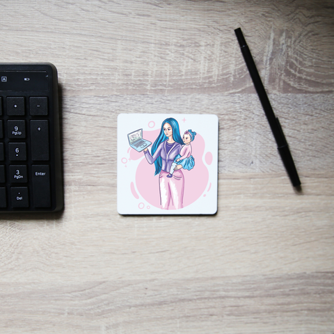 Working mom coaster drink mat - Graphic Gear