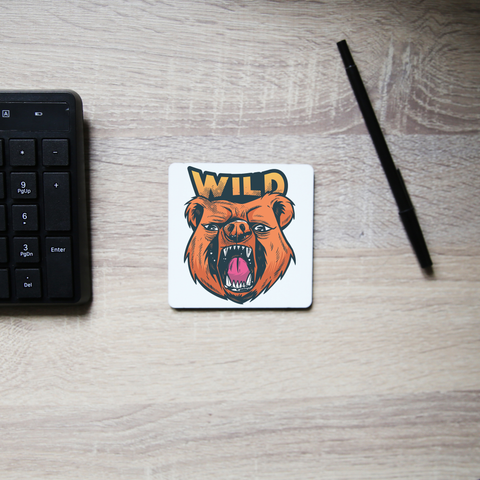 Wild bear coaster drink mat - Graphic Gear