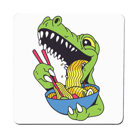 Trex eating ramen coaster drink mat - Graphic Gear