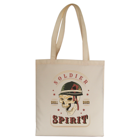 Skull soldier tote bag canvas shopping - Graphic Gear