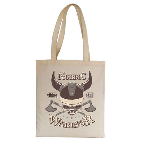 Skull viking tote bag canvas shopping - Graphic Gear