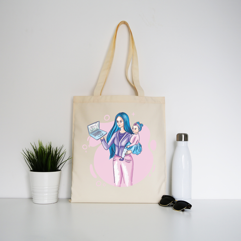 Working mom tote bag canvas shopping - Graphic Gear