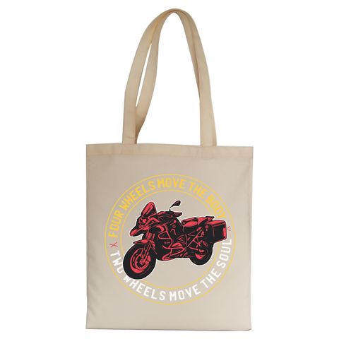 Two wheels quote tote bag canvas shopping - Graphic Gear