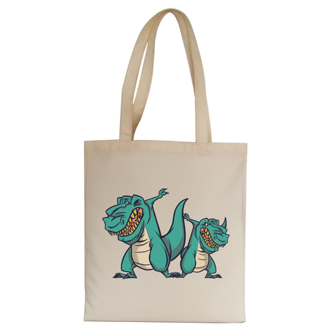 Dabbing dinosaurs tote bag canvas shopping - Graphic Gear