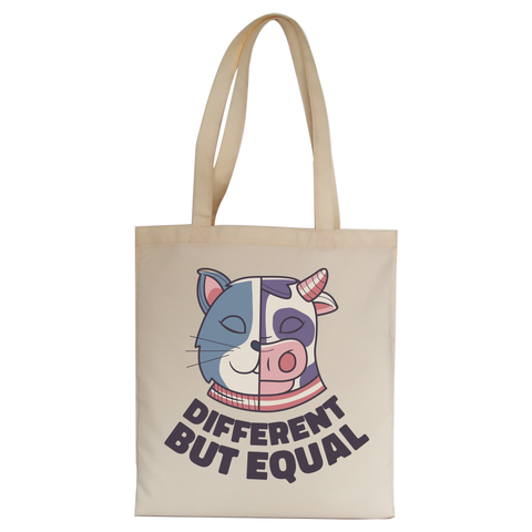 Different but equal tote bag canvas shopping - Graphic Gear