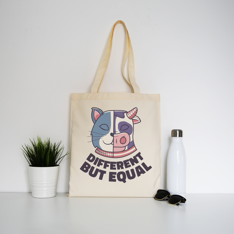Different but equal tote bag canvas shopping - Graphic Gear