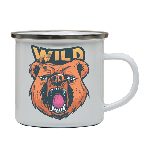 Wild bear enamel camping mug outdoor cup colors - Graphic Gear