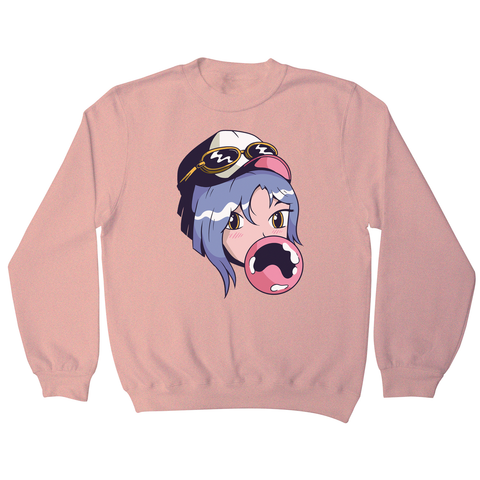 Anime girl with gum sweatshirt - Graphic Gear