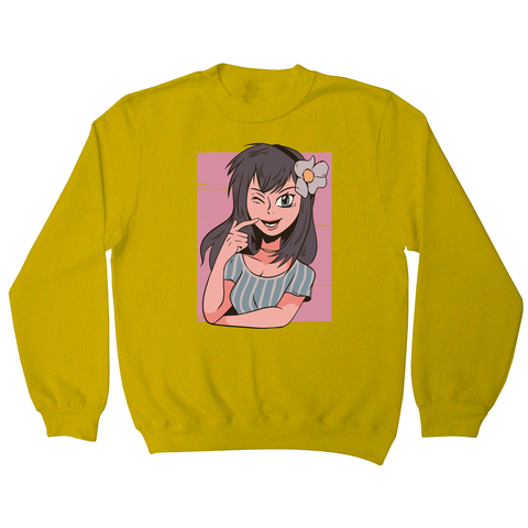 Flower anime girl sweatshirt - Graphic Gear