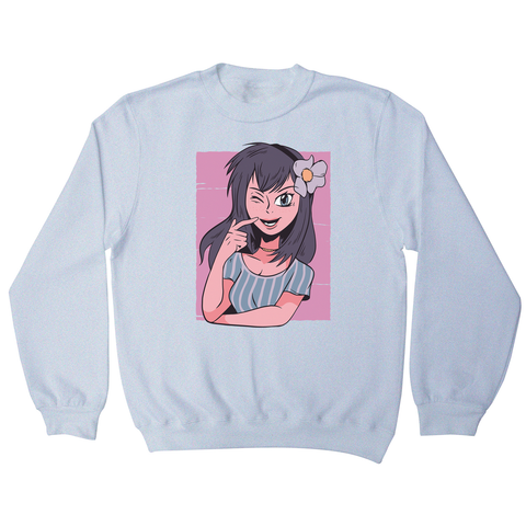 Flower anime girl sweatshirt - Graphic Gear