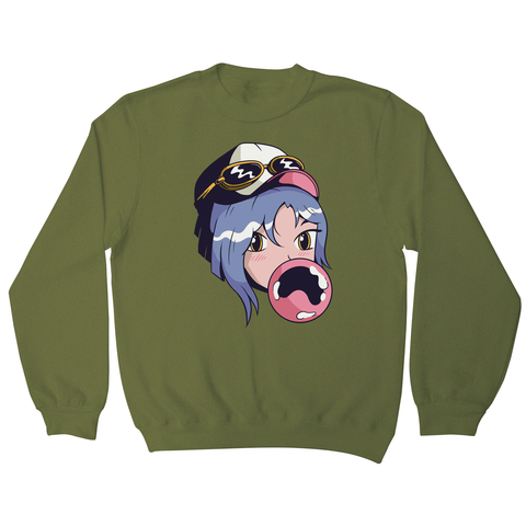 Anime girl with gum sweatshirt - Graphic Gear