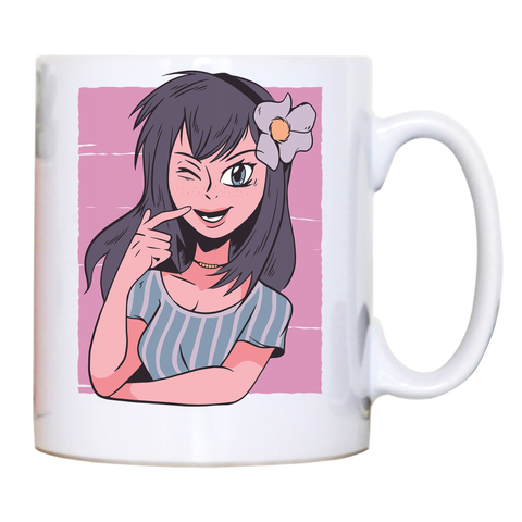 Flower anime girl mug coffee tea cup - Graphic Gear
