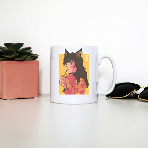 Cat girl anime mug coffee tea cup - Graphic Gear