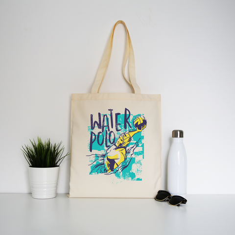 Grunge waterpolo player tote bag canvas shopping - Graphic Gear