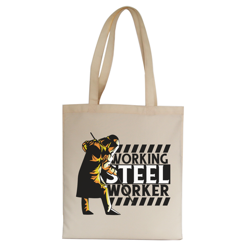 Working steel worker tote bag canvas shopping - Graphic Gear