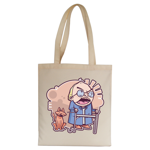 Grumpy grandpa tote bag canvas shopping - Graphic Gear
