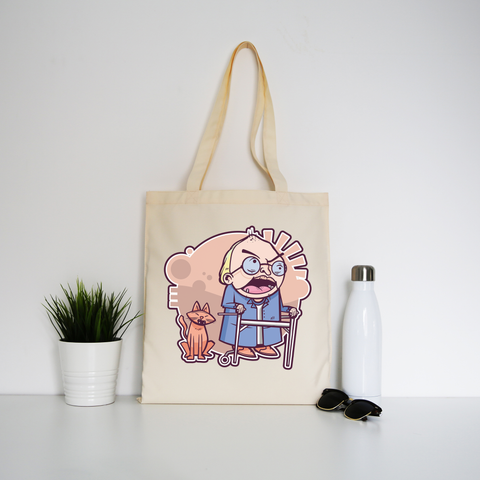Grumpy grandpa tote bag canvas shopping - Graphic Gear