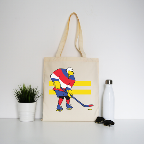 Ice hockey bear tote bag canvas shopping - Graphic Gear