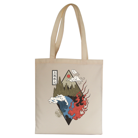 Four elements tote bag canvas shopping - Graphic Gear