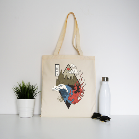 Four elements tote bag canvas shopping - Graphic Gear