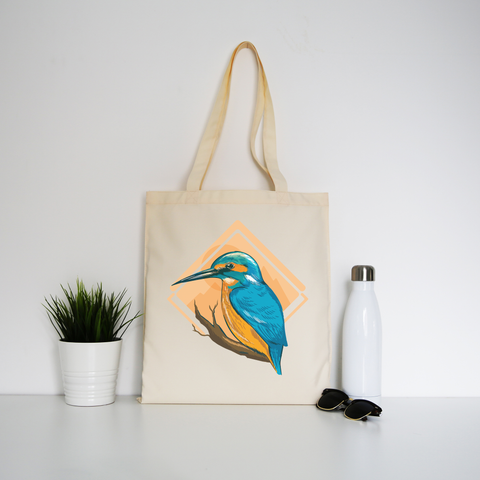 Kingfisher bird tote bag canvas shopping - Graphic Gear