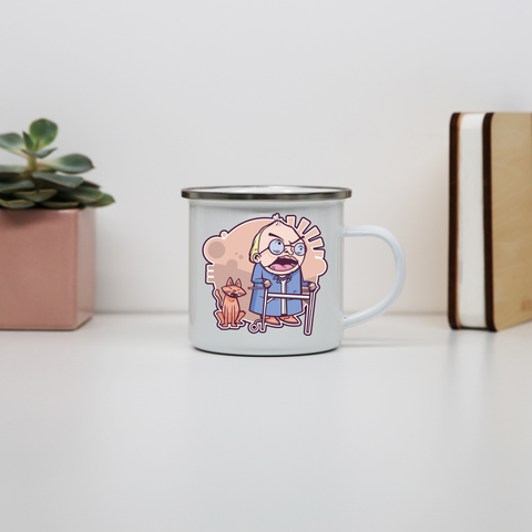 Grumpy grandpa enamel camping mug outdoor cup colors - Graphic Gear