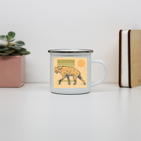 Hyena animal enamel camping mug outdoor cup colors - Graphic Gear